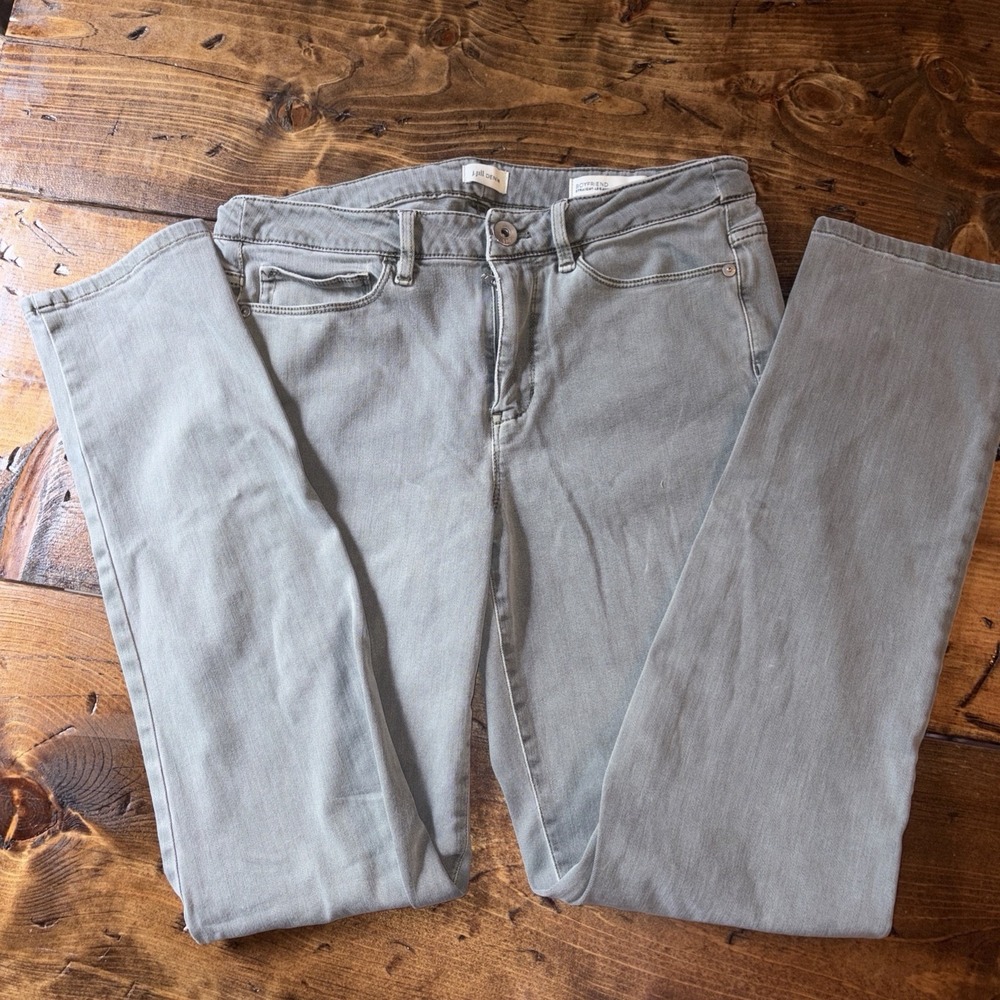 J Jill Denim Boyfriend Straight Leg Ankle Greenish Stretch Jeans Pants Size 8